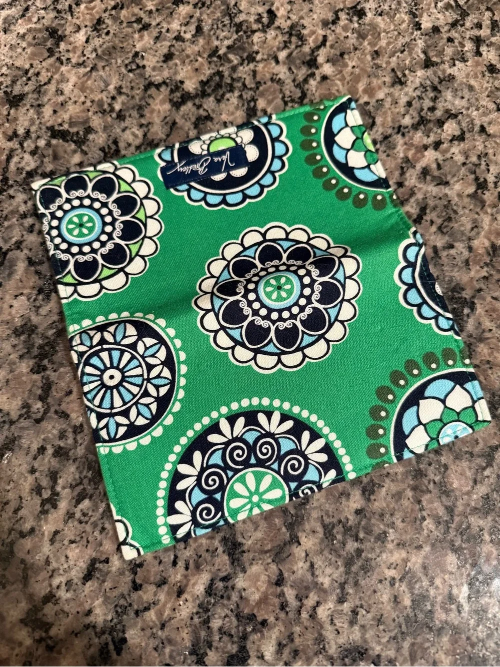 Vera Bradley Green Floral Print Checkbook Cover